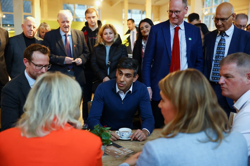 Rishi Sunak meeting small business owners in West Yorkshire