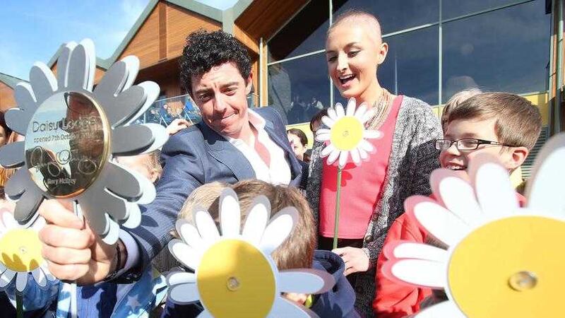 Rory McIlroy at the official opening of the Daisy Lodge cancer retreat center in Newcastle  