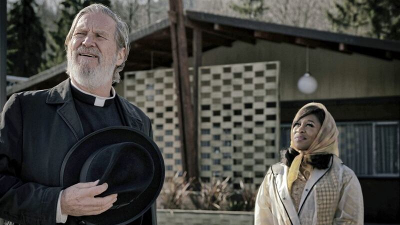 Jeff Bridges and Cynthia Erivo in Bad Times At The El Royale 