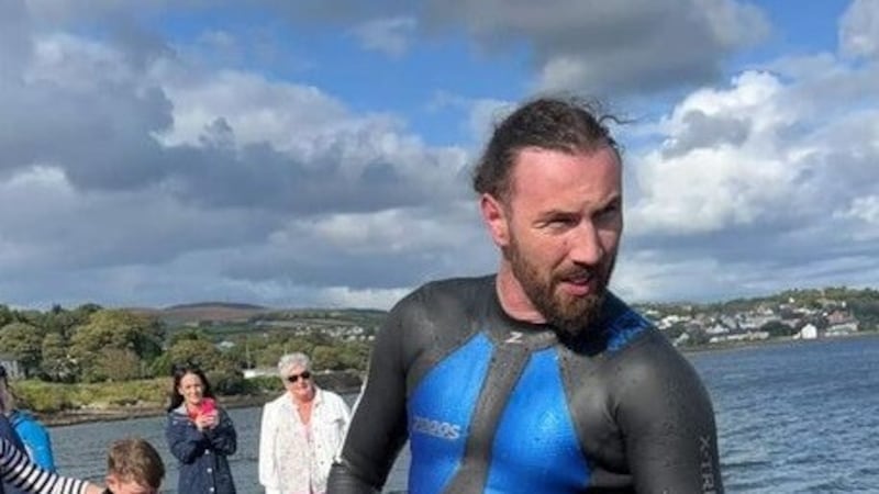 Danny Quigley is continuing his swim at Kinnagoe Bay in memory of those who died from suicide. 