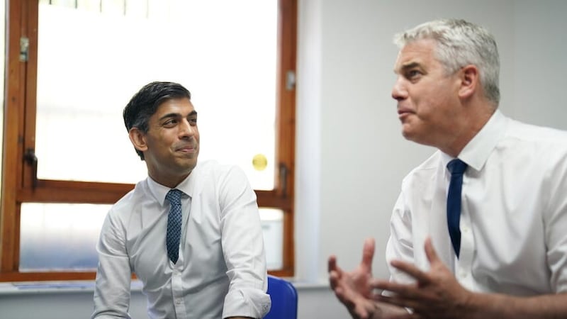 Prime Minister Rishi Sunak and Health Secretary Steve Barclay visited Rivergreen Medical Centre in Nottingham (Jacob King/PA)
