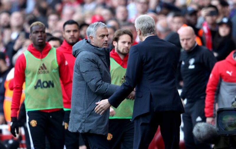 Manchester United manager Jose Mourinho and Arsenal manager Arsene Wenger