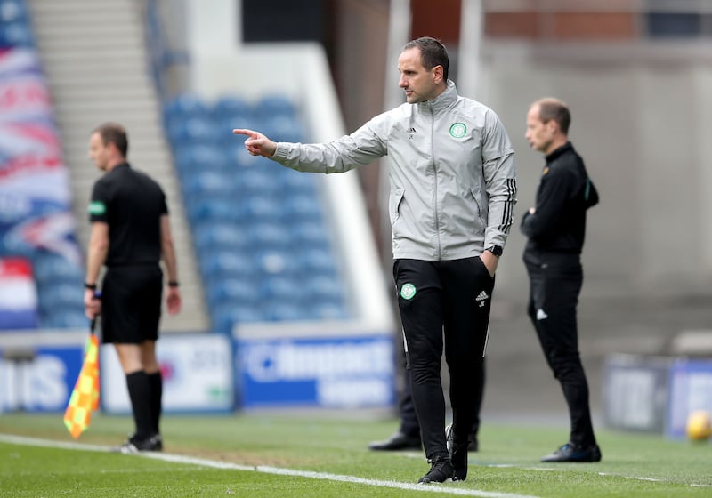 Celtic interim manager John Kennedy on the touchline during the Scottish Premiership match against Rangers at Ibrox Stadium, Glasgow on&nbsp;Sunday May 2, 2021. Picture by&nbsp;Jane Barlow/PA Wire.&nbsp;