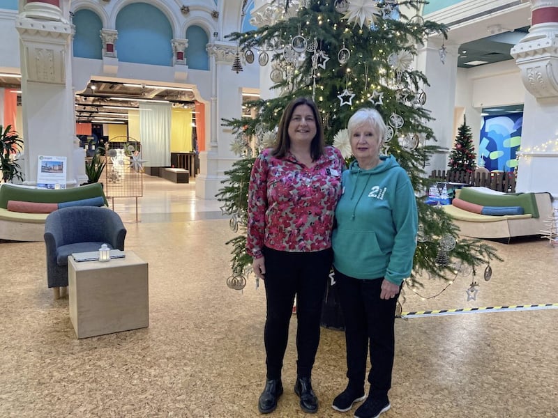 Eimear Burton and Susan McCallan from 2 Royal Avenue. The historic building has been taken over by Belfast City Council as a community and cultural hub 