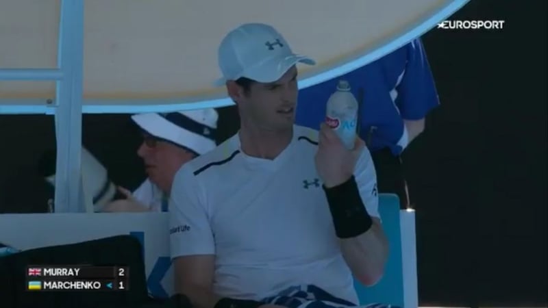 Australian Open: Andy Murray's incredulous reaction to his drink shows not even knights get everything they want