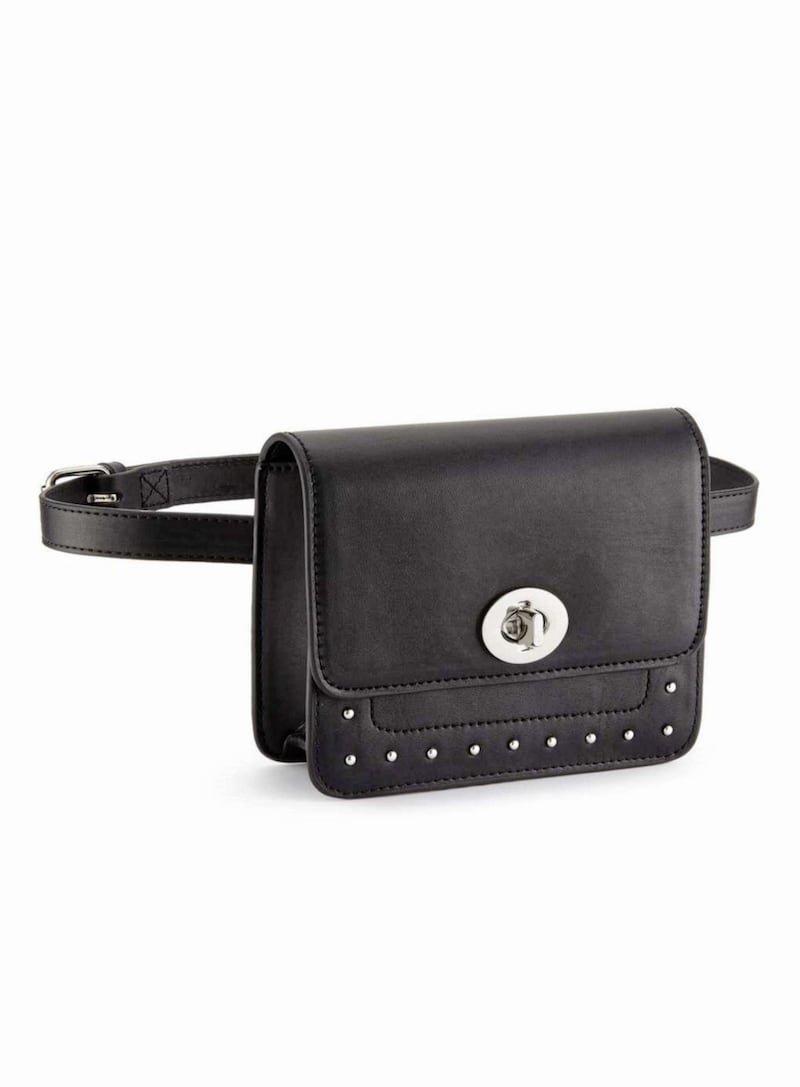 Miss Selfridge Black Studded Belt Bag, &pound;18 