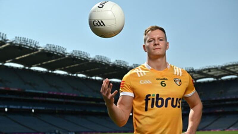 Antrim captain Peter Healy believes their direct approach has paid off on the scoreboard this year but feels they need to tighten up their defence against Meath      Picture: Sportsfile
