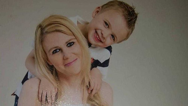 Joshua Kelly pictured with his mother Clare. The six-year-old was killed in a road crash in Newtownards on Wednesday 