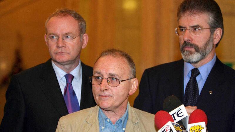 Denis Donaldson was murdered 10 years ago in Co Donegal. Pictured with Deputy First Minister Martin McGuinness and Sinn Fein party president Gerry Adams in 2005. Picture by Press Association 