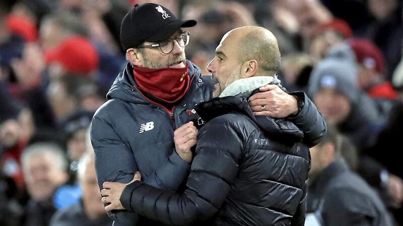 Liverpool manager Jurgen Klopp (left) and Manchester City boss Pep Guardiola clash in a previous Premier League meeting. 
