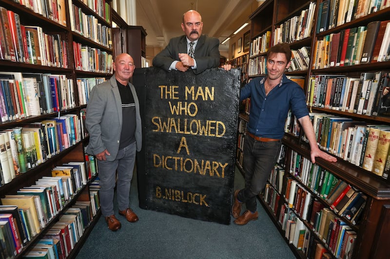 The Man Who Swallowed a Dictionary writer Bobby Niblock, actor Paul Garrett and director Matthew McElhinney. Picture by Mal McCann