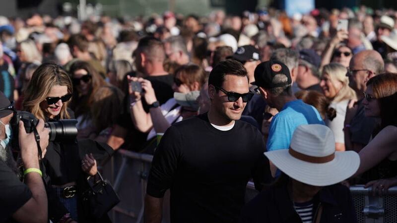 Roger Federer joins fans for Bruce Springsteen BST performance (Jordan Pettitt/PA)