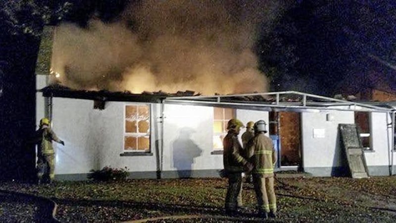 Fire crews attended the blaze at Strangford Sailing Club on Tuesday night. Picture by Strangford Sailing Club 