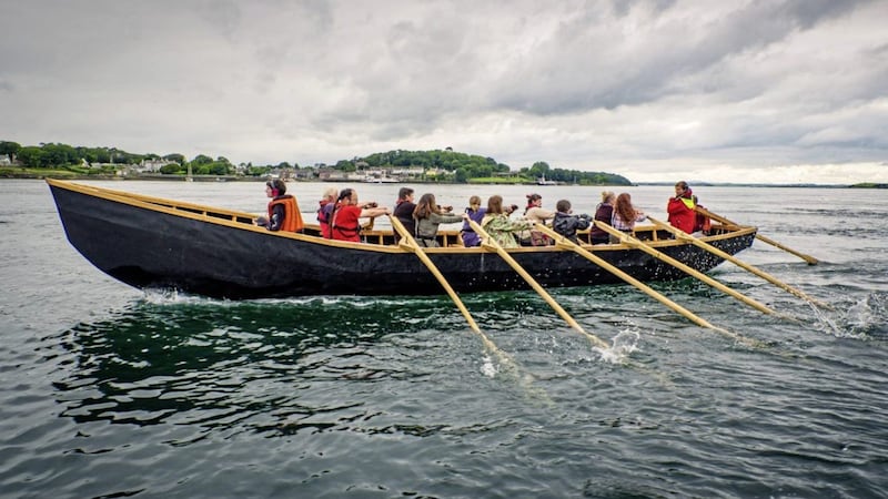 The taster sessions on the River Lagan will take place in a 33ft currach named Mamach M&oacute;r (Big Mammal), which was built by volunteers over several months in 2016. Picture by&nbsp;Explore Home Photography as part of the Portaferry Sails and Sounds Festival.<br /> 
