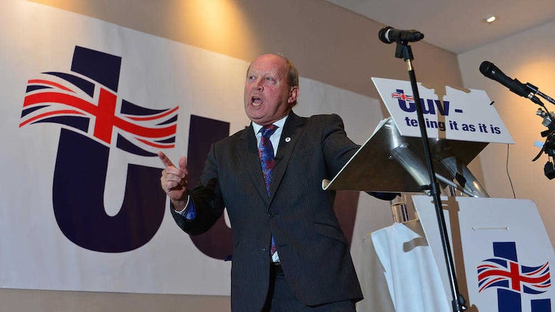 Party leader Jim Allister pictured during the party's conference held in the Hilton Hotel in Templepatrick