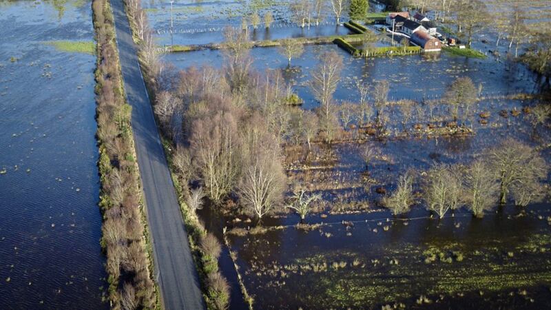 Flooding in fields at Reenaderry Road, Derrytresk, near Coalisland 