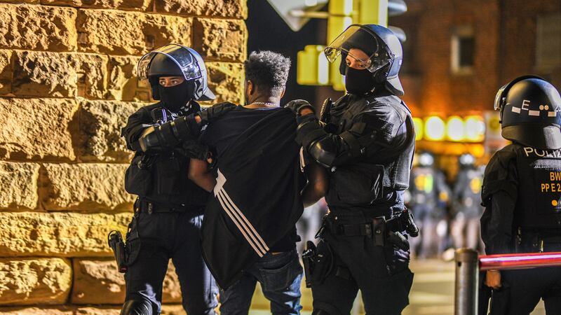 Violence broke out amid an event in Stuttgart on Saturday (Jason Tschepljakow/dpa/AP)