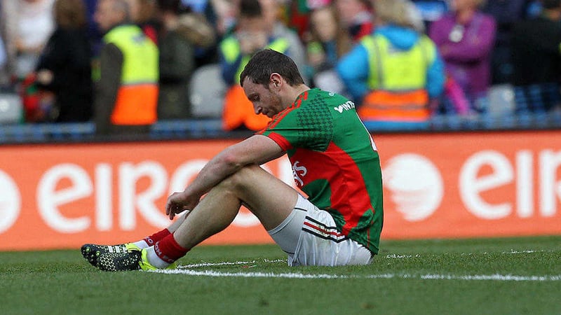 Mayo's Keith Higgins on the Croke Park pitch after last year's semi-final replay defeat to Dublin <br />Picture by Philip Walsh