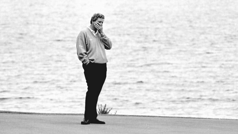 Colin Montgomerie pauses for reflection during his final round of the Loch Lomond invitaional event. Montgomerie finished the inaugural tournament on two-under par behind the winner Thomas Bjorn of Denmark 