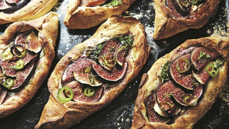 Feta and fig pide from Honey &amp; Co At Home by Sarit Packer and Itamar Srulovich 