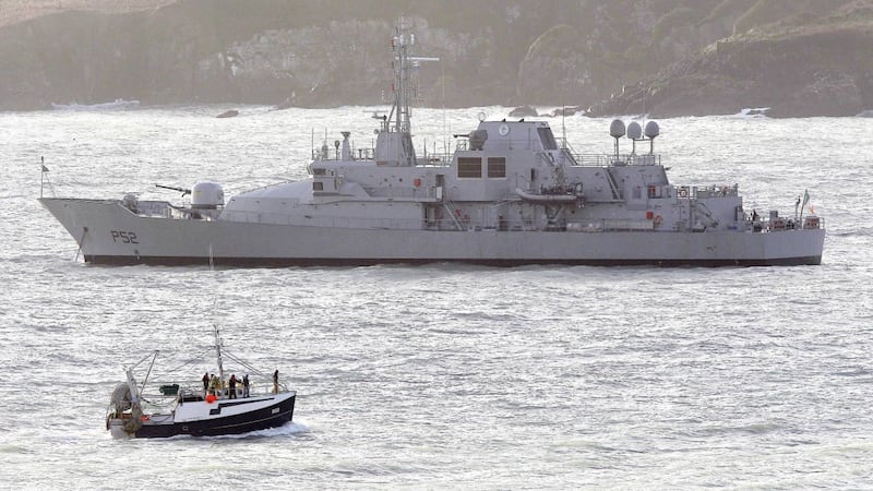 <br />Irish Naval vessel the LE Niamh has recovered 14 bodies from a migrant barge floating west of the Libyan capital Tripoli&nbsp;