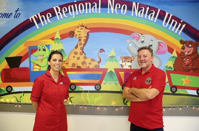 Dr David Sweet, Consultant Neonatologist at the Royal Jubilee Maternity Hospital, with senior neonatal nurse and &#39;Covid Warrior&#39; Gemma Carter. Picture by Mal McCann 