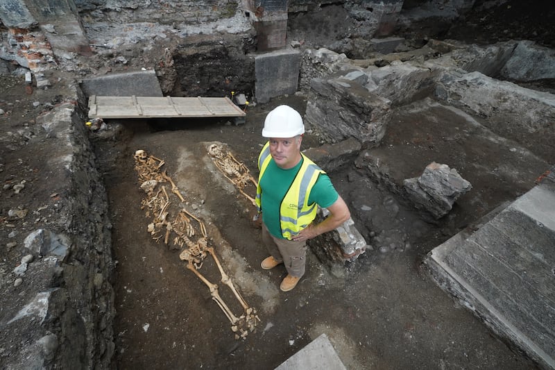 Edmond O'Donovan, director of excavations for Courtney Deery Heritage Consultancy, standing at the ancient burial site