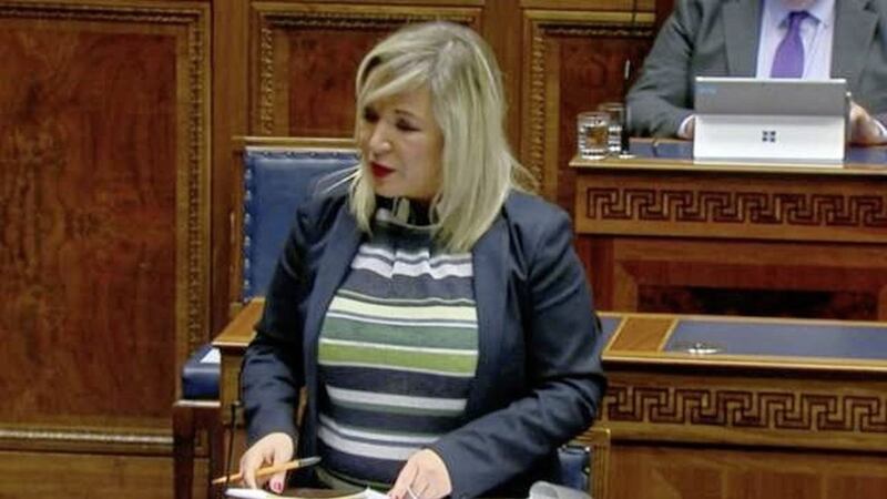Michelle O&#39;Neill again defended her actions in the assembly yesterday 