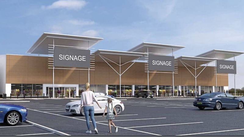 Computer generated visuals produced in support of the new M&amp;S store planned for Bridgewater Park, Banbridge. 