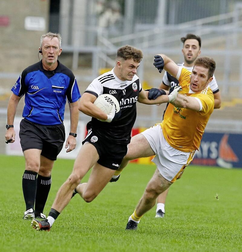 Shealan Johnston, the youngest of the Johnston brothers, helped drag Kilcoo back into the All-Ireland semi-final against Cork&#39;s St Finbarr&#39;s. Picture by Philip Walsh 