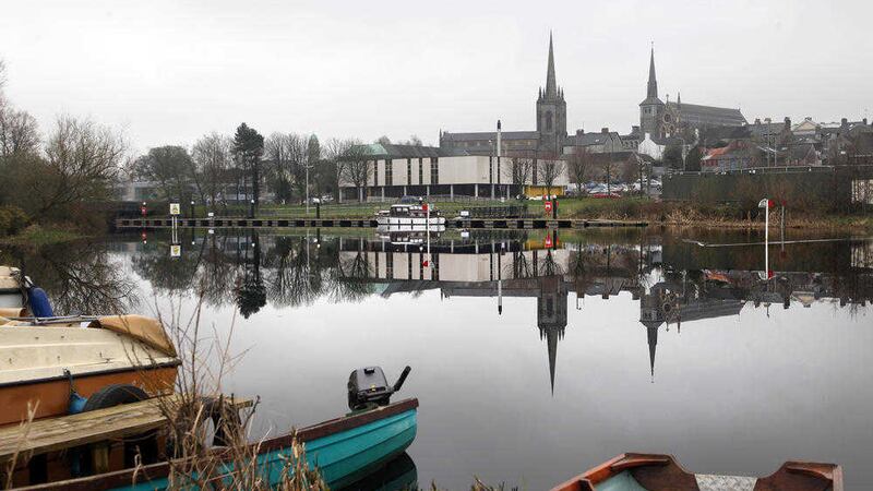 St Micheal&#39;s and St Macartin&#39;s churches in Enniskillen, reflected in the Erne. Pictured by Ann McManus 