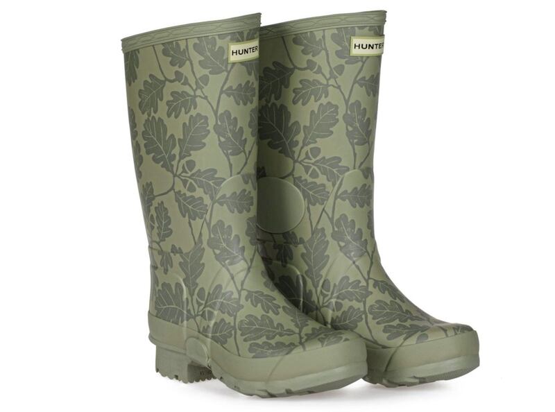 National Trust Hunter Sea Green Oak Leaf Field Gardener Boots, &pound;70, available from National Trust Shop 