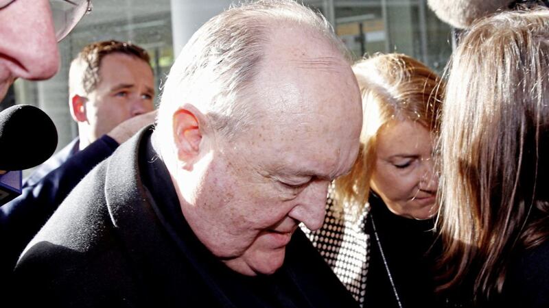 Australian Archbishop Philip Wilson arrives for sentencing at Newcastle Local Court in Newcastle, Tuesday. Wilson, the most senior Roman Catholic cleric in the world to be convicted of covering up child sex abuse, was sentenced to 12 months in detention PICTURE: Darren Pateman/AAP Image via AP 