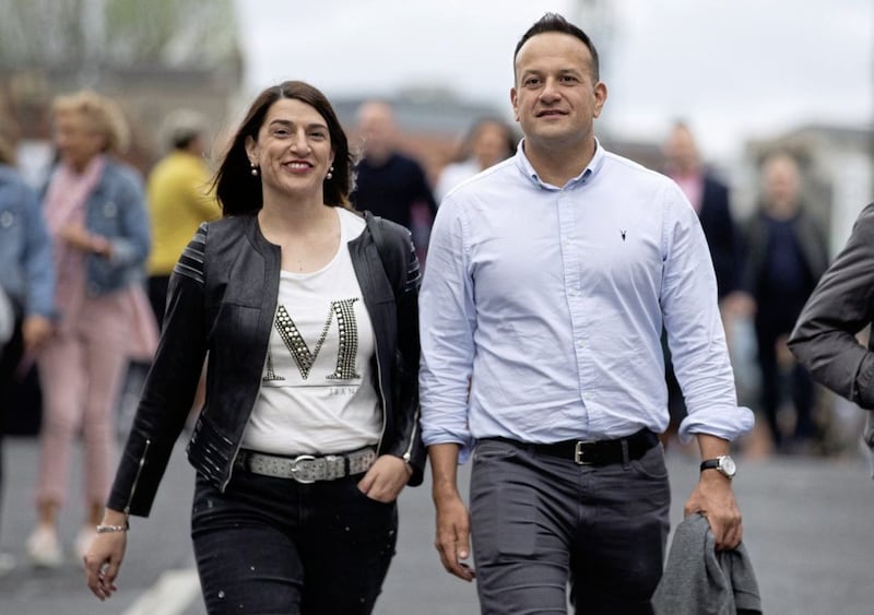 Taoiseach Leo Varadkar and his sister Sonia Varadkar arrive at Croke Park stadium in Dublin for the Spice Girls tour. Picture by Tom Honan/PA Wire 