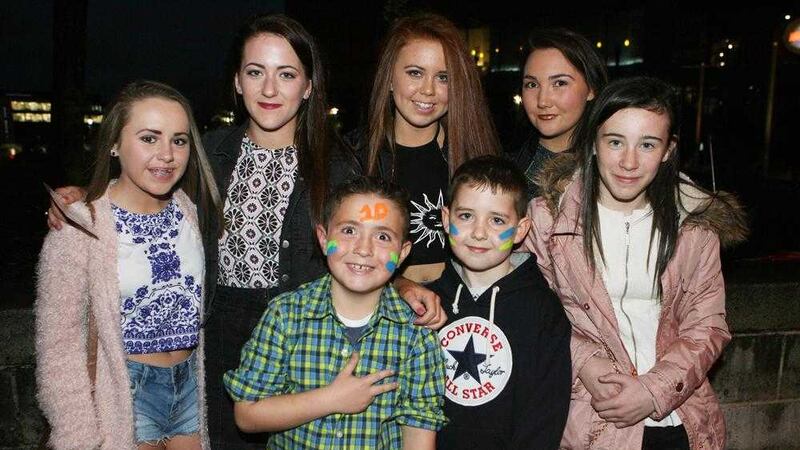 Shania King, Hollie Cartan, Angel O'Donnell, Orla Forest, Shane McKeegan and Ethan King at the rescheduled One Direction gig on Friday night