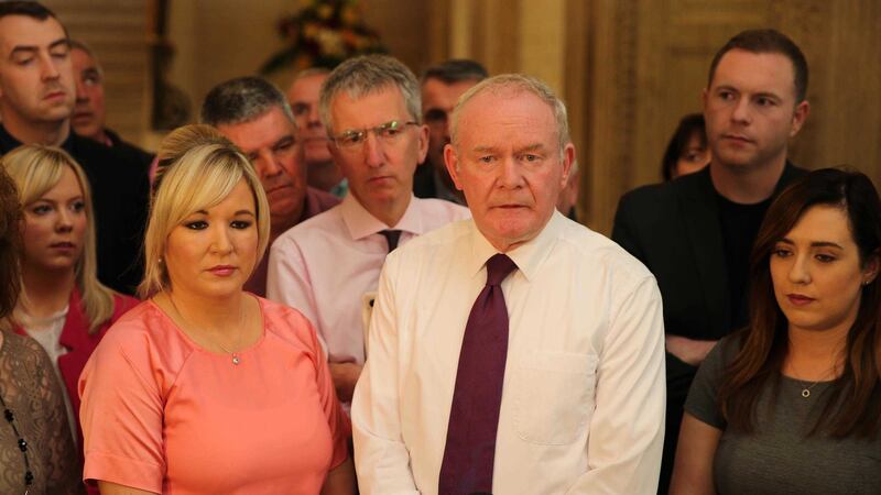 &nbsp;MLAs Michelle O'Neill, M&aacute;irt&iacute;n &Oacute; Muilleoir, Chris Hazzard and Megan Fearon are to be appointed to ministerial positions. Picture by Mal McCann