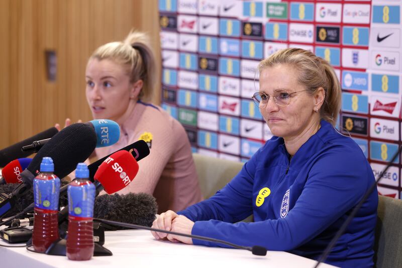 Leah Williamson and Sarina Wiegman were speaking ahead of England’s qualifier against the Republic of Ireland