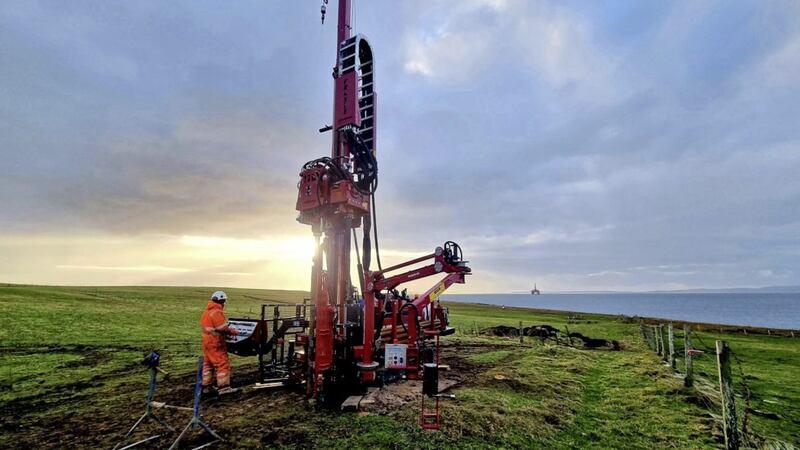 A Causeway Geotech drilling crew at Scapa Flow in Orkney. 