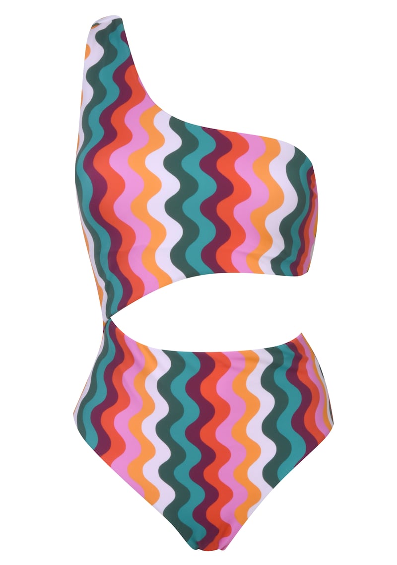 Matalan Be Beau Multicoloured Wiggle One Shoulder Swimming Costume