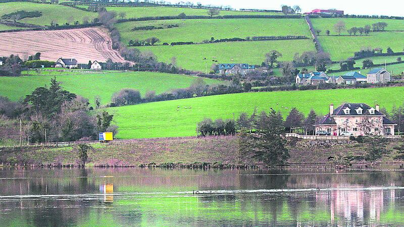 Fields underwater for miles after the River Finn burst its banks betwen Tyrone and Donegal resulting in severe flooding after Storm Desmond last December 