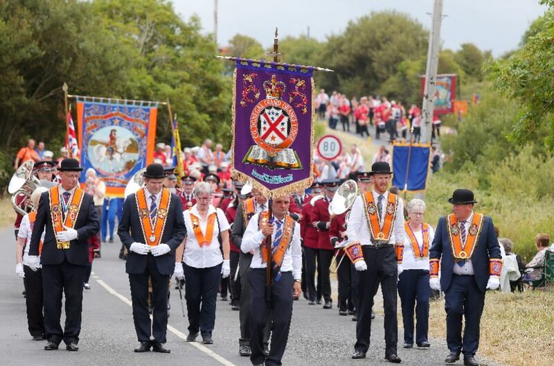 Marchers taking part in the annual Orange parade in Rossnowlagh, Co Donegal. Picture by Jonathan Porter/Presseye