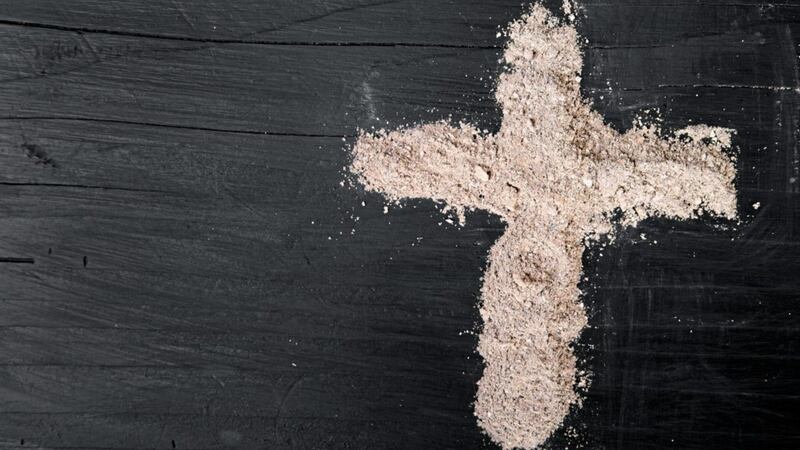 A cross of ashes, symbolising Ash Wednesday - celebrated yesterday - and the start of the Lenten period that leads to Easter. Many churches and organisations, including Drumalis retreat centre in Larne, have arranged Covid-safe online events to mark Lent 