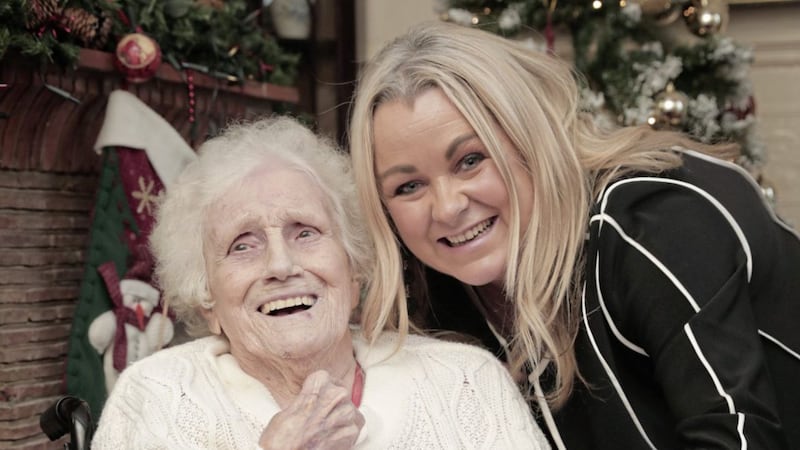 Ailsa Lodge resident Emma McCully with Therese Conway from Conway Group Healthcare 