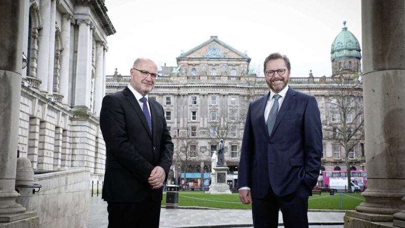 Neil Adair and Gordon McElroy from Riada Capital Partners. Picture: Kelvin Boyes/PressEye 