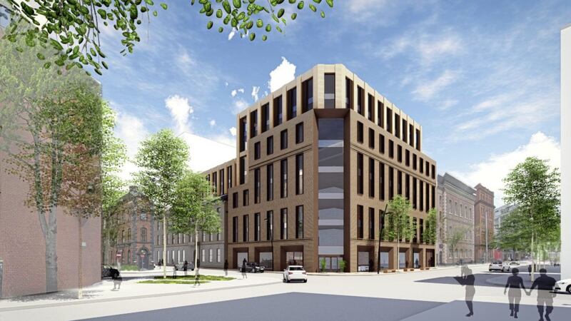 An artistic impression previously produced in support of Domus UK&#39;s proposed Linen Quarter development. 