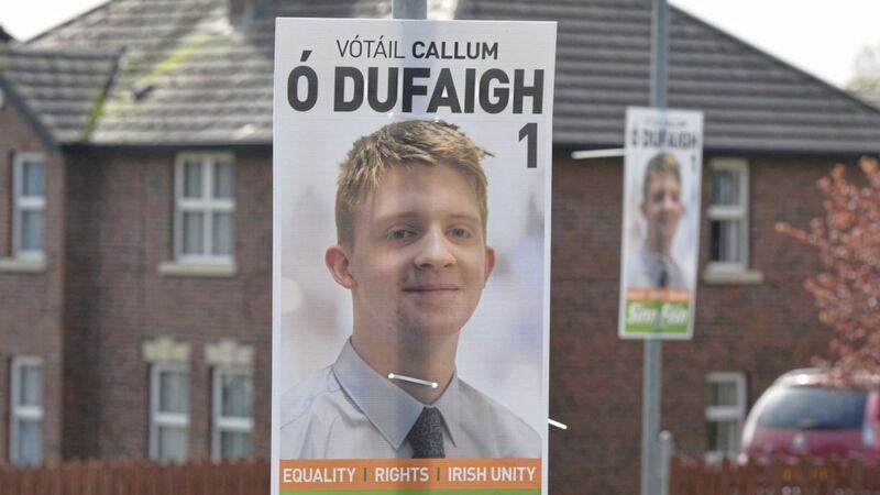 Election posters for Sinn F&eacute;in candidate Callum &Oacute; Dufaigh in the Drumcree area of Portadown. Picture by Mark Marlow 