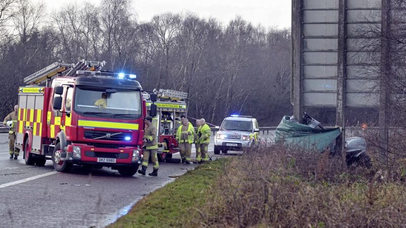 A man was killed in a one-car crash on the M1 on Friday afternoon. Picture by Tony Hendron 