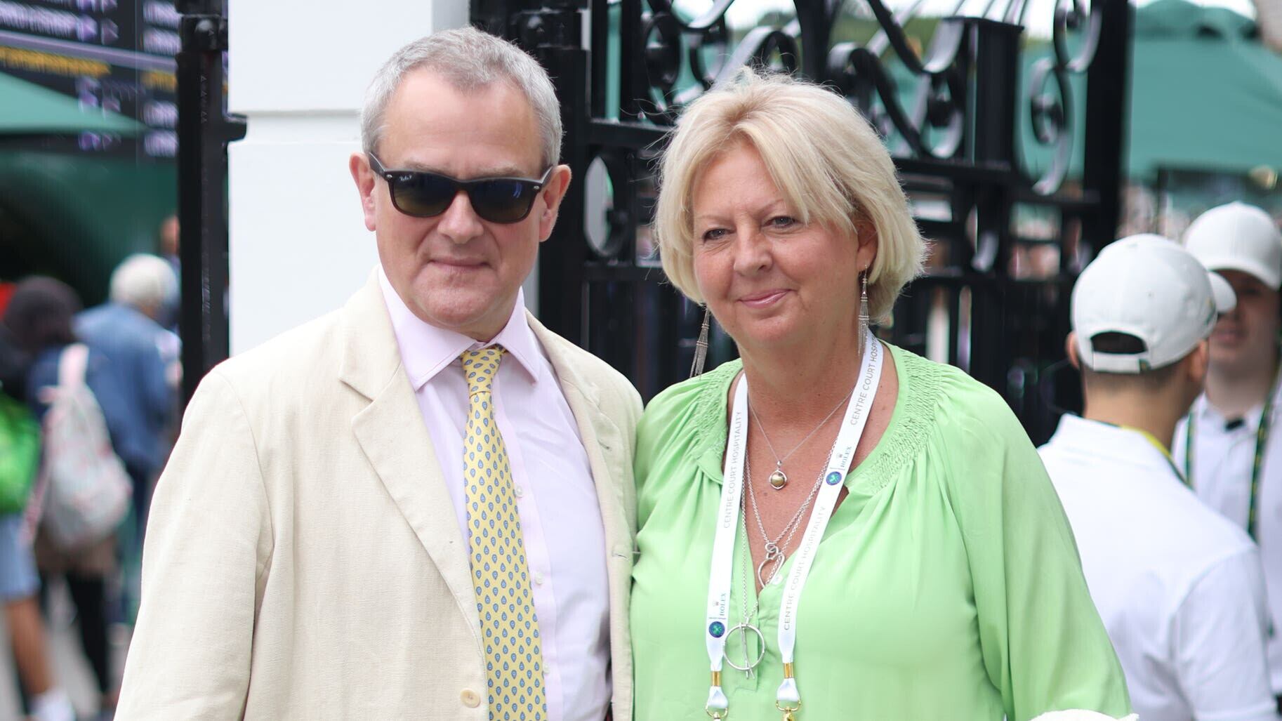 Hugh Bonneville and his wife Lulu Williams at Wimbledon in 2022 (PA)