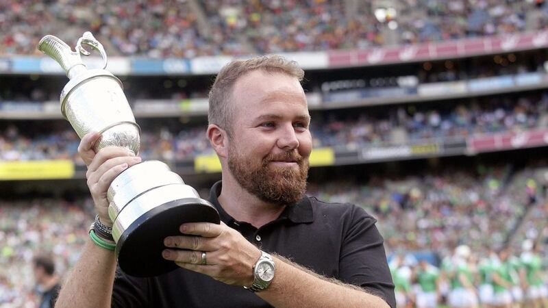 The 2019 Open Champion Shane Lowry takes the Claret Jug to the home of the GAA at Croke Park. Picture Seamus Loughran 
