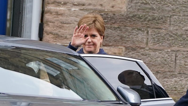First Minister Nicola Sturgeon leaving Bute House (PA)